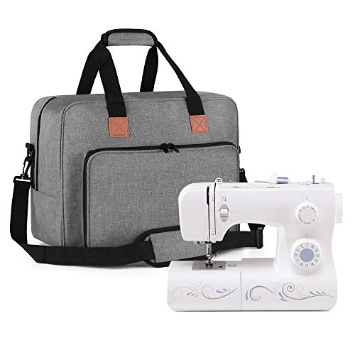 Luxja Bolsa para Máquina de Coser, Funda Maquina de Coser, Maleta Maquina Coser Organizador de Accesorios de Tejer (No Incluido Accesorios), Gris