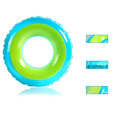 LUYION El Engrosamiento del Anillo Flotante Caramelo de Color Doble Globo de natación de Dos Colores Anillo de nado de PVC Asiento Inflable Anillo de la subbrazo Adulto,70#