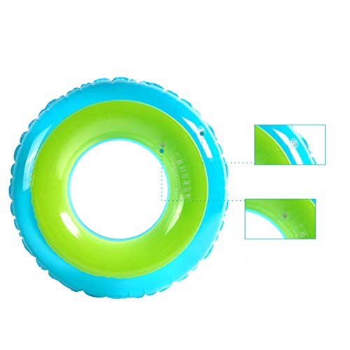 LUYION El Engrosamiento del Anillo Flotante Caramelo de Color Doble Globo de natación de Dos Colores Anillo de nado de PVC Asiento Inflable Anillo de la subbrazo Adulto,70#