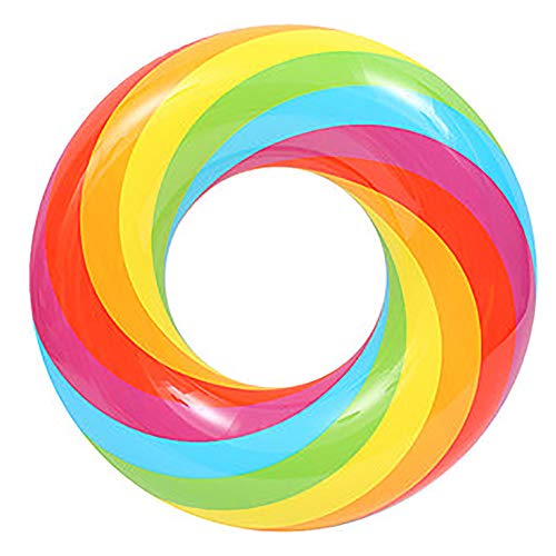 LUYION El Engrosamiento del Anillo Flotante Caramelo de Color Doble Globo de natación de Dos Colores Anillo de nado de PVC Asiento Inflable Anillo de la subbrazo Adulto,70#