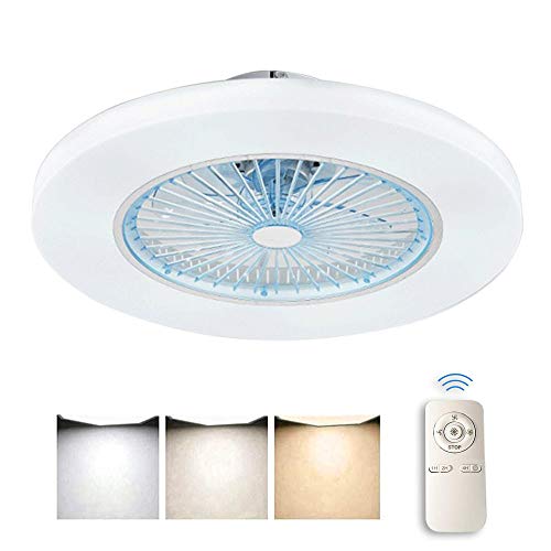 Luz del ventilador de techo, moderna LED Ventilador de techo, LED ventilador Lámpara de Techo con luz Y mando a distancia ventilador Luz de Techo Restaurante Plafones dormitorio Iluminación de techo