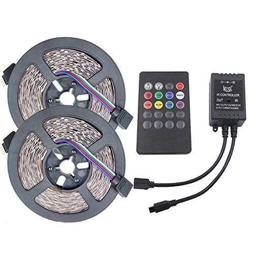 Luz Flexible 3528 RGB LED Strip Luz Flexible 10M 600Led / m Música IR Control Remoto DC12V