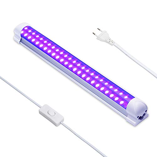 Luz Negra UV,Eleganted 10W Luz 220V UV Led Tubo con EU Enchufe para Halloween Fiestas Boda Iluminación