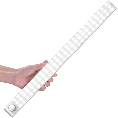 Luz Nocturna, Mejorar 78 LEDs Led Armario con Sensor de Movimiento Recargable 4 Modos con Cinta Adhesiva Magnética para Armario, Pasillo, Estantería, Escalera