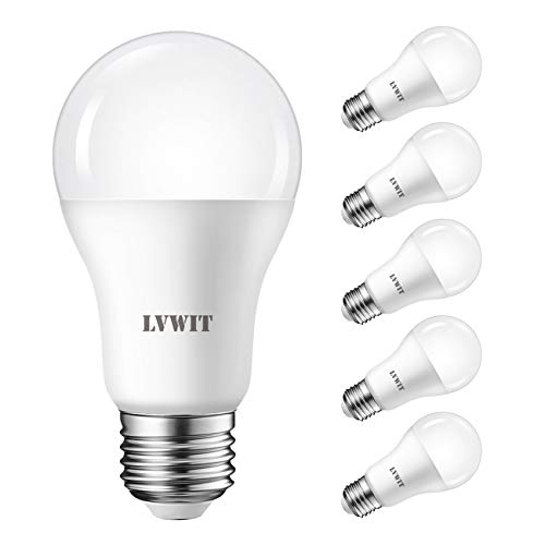 LVWIT Bombillas LED A60, Casquillo E27, equivalente a 100W, 6500K Luz Blanca Fría,1521 lm, Bajo consumo, No regulable - Pack de 6 Unidades.
