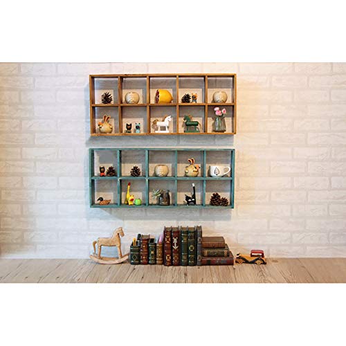 LWqszwj Estante de Pared Estantería de Pared de Madera Maciza Copa de Almacenamiento Juego de té Titular de la Casa del Tesoro bastidores Pared 10 Celdas de los fotogramas pequeño Blog (Color : Blue)