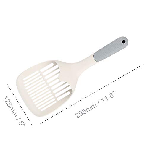 LWXCHE06 Pala Plástico para Gato con Mango Largo Recogedor de Arena para Gatos Pala de Basura para Gatos Pala de Arena para Gatos Tamiz de Plástico Duradero Pala para Mascotas Gatos Gris 1 Pieza