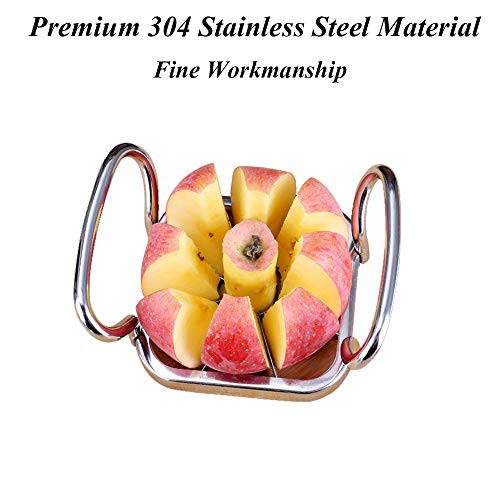 LWZko Cortador Manzanas Acero Inoxidable, Apple Slicer, Cortadora Manzanas Cocina, 5 En 1 Acero Inoxidable Cortador Frutas con Mango para Hacer Bricolaje, Frutas, Verduras, Patatas (Plata)