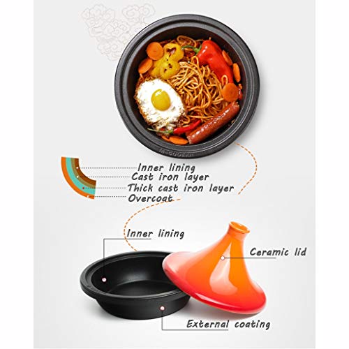 LXKY Plato de cazuela de gres con Tapa, cerámica, 21 x 27 x 18 cm,B