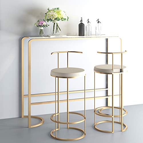 Lxn Simplicidad moderna Mesa de bar, mesa de comedor Golden Pub, contra la pared mesa larga mesa alta adecuada para el hogar, el hotel,el comedor,la cocina,el bar (excepto los taburetes de la barra)