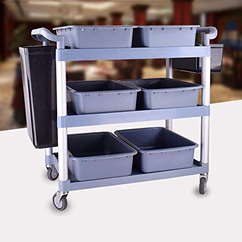LXX Multifunción Portátil de Mano Camiones Vehículos de Reciclaje, Recogida de Vehículos Carro de Servicio Al Aire Libre Restaurante 3 Gradas Del Tubo de Freno Ruedas de Aluminio Grueso de Almacenami