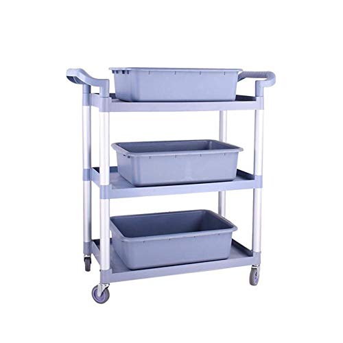 LXX Multifunción Portátil de Mano Camiones Vehículos de Reciclaje, Recogida de Vehículos Carro de Servicio Al Aire Libre Restaurante 3 Gradas Del Tubo de Freno Ruedas de Aluminio Grueso de Almacenami