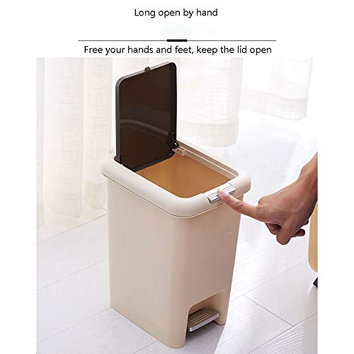 LXXY Cubo de Basura,Cubo de Basura con Pedal,Cubo Basura Plastico con Tapa para la Cocina,Oficina,Baño,Dormitorio
