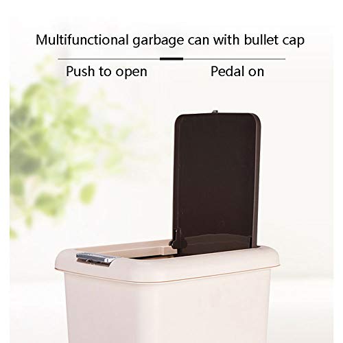 LXXY Cubo de Basura,Cubo de Basura con Pedal,Cubo Basura Plastico con Tapa para la Cocina,Oficina,Baño,Dormitorio