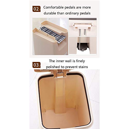 LXXY Cubo de Basura,Cubo de Basura con Pedal,Cubo Basura Plastico con Tapa para la Cocina,Oficina,Baño,Dormitorio