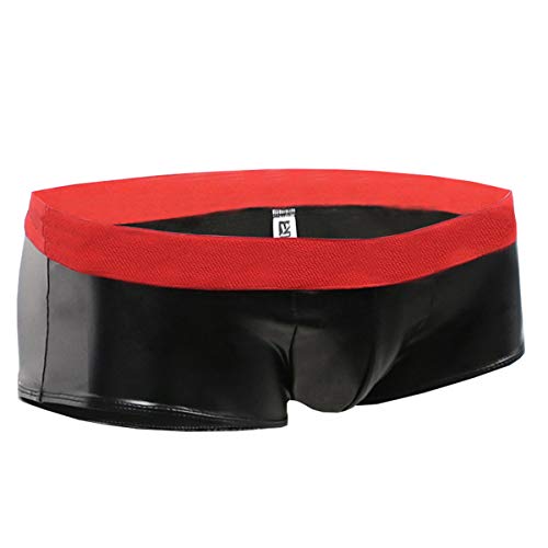 LXYDD Ropa Interior para Hombre Calzoncillos Tipo Bóxer De Gran Tamaño para Hombre Vestido De Escenario Calzoncillos Bóxer De Cintura Baja Elásticos De Color Sólido,Rojo,XXL