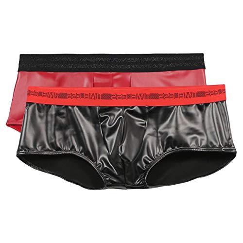LXYDD Ropa Interior para Hombre Calzoncillos Tipo Bóxer De Gran Tamaño para Hombre Vestido De Escenario Calzoncillos Bóxer De Cintura Baja Elásticos De Color Sólido,Rojo,XXL