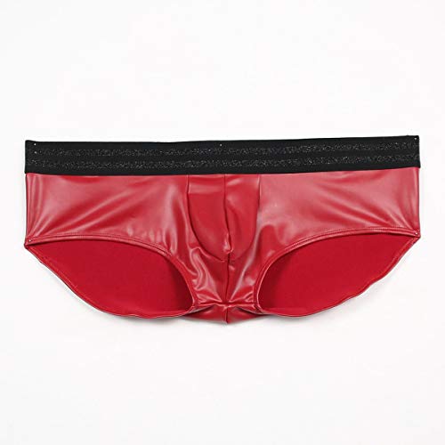 LXYDD Ropa Interior para Hombre Calzoncillos Tipo Bóxer De Gran Tamaño para Hombre Vestido De Escenario Calzoncillos Bóxer De Cintura Baja Elásticos De Color Sólido,Rojo,XXL