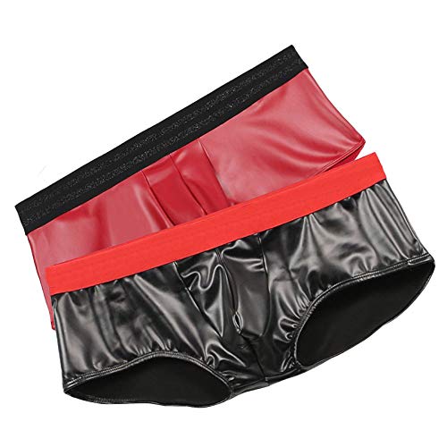 LXYDD Ropa Interior para Hombre Calzoncillos Tipo Bóxer De Gran Tamaño para Hombre Vestido De Escenario Calzoncillos Bóxer De Cintura Baja Elásticos De Color Sólido,Rojo,XXL