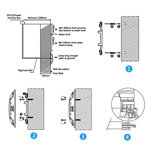 LyLmLe Foco LED Piscina Relleno de Resin,35W Lámpara Superficie extraplano (equivalente 300W halógena bombilla),3500lm, Ángulo de haz de 140 °,IP68 Impermeable, 12V AC/DC, 6000K