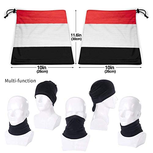 lymknumb Bandera de Yemen en textura de madera Bufanda de polaina para el cuello, Bandana transpirable Cubierta facial Balaclavafor Hombres Mujeres Ciclismo Senderismo