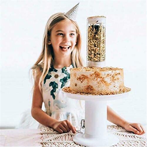 LYPXX Surprise Cake Soporte para Tarta, Sorpresa en El Interior del Pastel, Porta Pastel de Feliz Cumpleaños, Estante para Pastel 2 en 1, Herramienta de Tortas de Gatillo