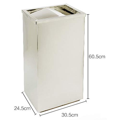 LYSOZ Bote de Basura de Estilo Europeo, Acero Inoxidable con cenicero, cesto de Basura Grande, 20 litros