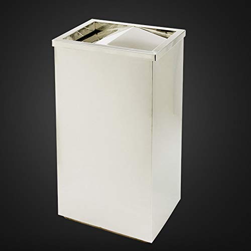 LYSOZ Bote de Basura de Estilo Europeo, Acero Inoxidable con cenicero, cesto de Basura Grande, 20 litros