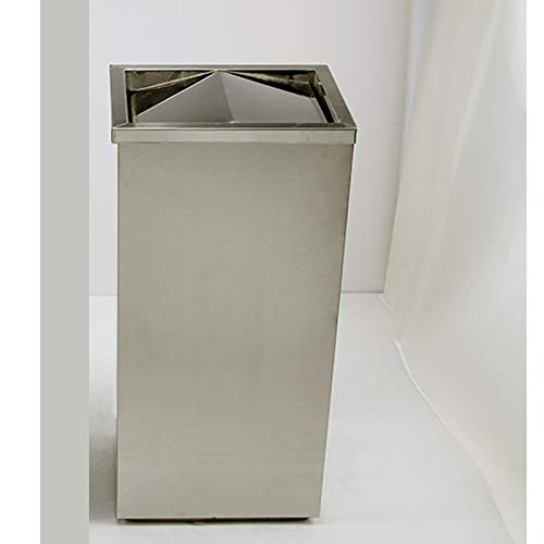 LYSOZ Bote de Basura de Estilo Europeo, Acero Inoxidable con cenicero, cesto de Basura Grande, 20 litros