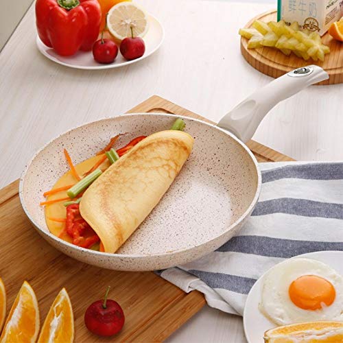 LYYZHK Sartén,Maifan Stone Sartén Antiadherente Filete de Fondo Plano Olla Gruesa Sartén Antiadherente Huevo Frito Cazuela Cocina de inducción Univers, A