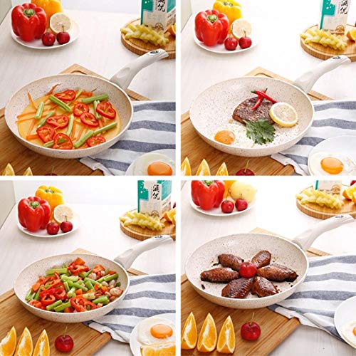 LYYZHK Sartén,Maifan Stone Sartén Antiadherente Filete de Fondo Plano Olla Gruesa Sartén Antiadherente Huevo Frito Cazuela Cocina de inducción Univers, A