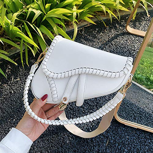 LYZQ Alforja de cuero tejido, bolso de hombro único para mujer-naranja_China_Los 20 * 17 * 6cm