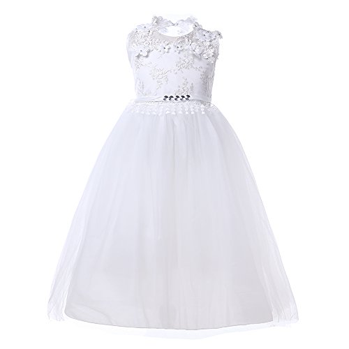 LZH Vestido de Niñas Cordón Princesa Vestidos de Novia Falda Larga para Fiesta Cosplay Disfraz 6-16 años（120-170）