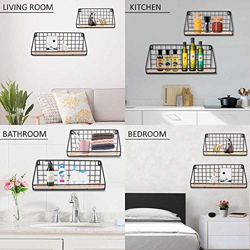 m zimoon Estantería de Pared, Estanterías Flotantes Montadas en la Pared Estantería Colgante Decoración para Sala de Estar Dormitorio Oficina Cocina Baño (2 Piezas, Negro)