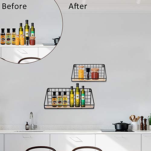 m zimoon Estantería de Pared, Estanterías Flotantes Montadas en la Pared Estantería Colgante Decoración para Sala de Estar Dormitorio Oficina Cocina Baño (2 Piezas, Negro)