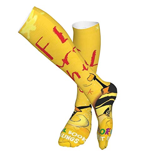 Macarrones Y Queso Transpirables Calcetines Atléticos Moda Calf Longitud de la Rodilla Medias Casual Calcetines
