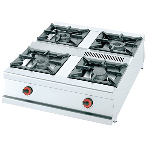 Macfrin C4TS Cocina de Sobremesa Central a Gas 4 Fuegos