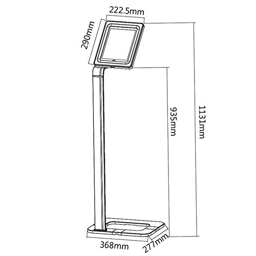 Maclean brackets - Maclean mc-645 - Soporte de Suelo para Tablet iPad 2/3/4/air Galaxy 9.7”-10.1” con Estuche antirrobo