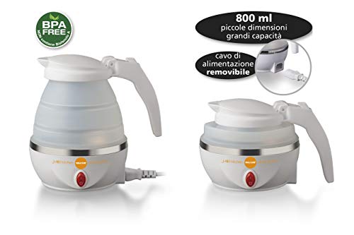 Macom Just Kitchen 862 Space Kettle - hervidor eléctrico compacto, plegable, de viaje, blanco