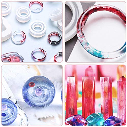 MACTREM 159 PCS Molde Silicona Resina,Moldes para Epoxy, Moldes de Silicona Resina DIY para Hacer artesanías de joyería DIY,Collar Pendiente Fabricación de Colgante Pulsera Creativo Bricolaje