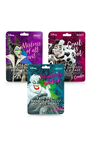 Mad Beauty Disney Set Of 3 Villains Sheet Face Mask Collection from