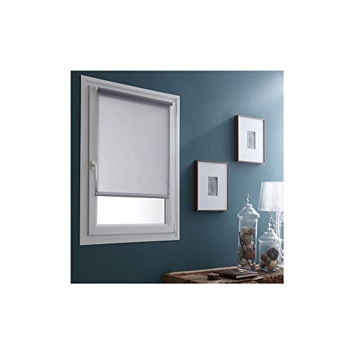 MADECOSTORE Estore Enrollable cernido Tejido Liso Lin L65 x H90cm - con O Sin Taladrar