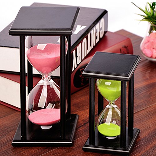 Madera Sandglass 30 minutos arena reloj de arena cuenta atrás Calendario decoración del hogar
