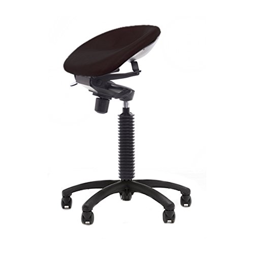 MadridGadgetStore® Taburete Silla Ergonomica Profesional para Personal Sanitario Musicos Museo Hostelería Dependientas Trabajar Sentado SemiSitting Cuidar tu Espalda Recta Color Negro