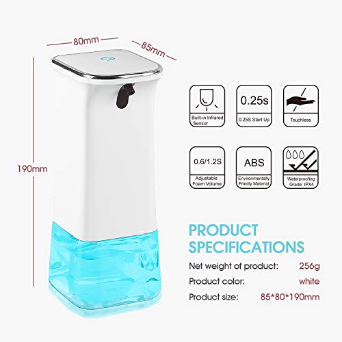 Mafiti Dispensador de Jabón Automático,Dosificador Cocina Dispensador de Jabón 280ML Dispensador de Jabón Sensor de Movimiento Inteligente para Baño, Cocina