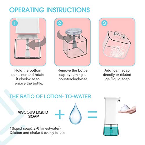 Mafiti Dispensador de Jabón Automático,Dosificador Cocina Dispensador de Jabón 280ML Dispensador de Jabón Sensor de Movimiento Inteligente para Baño, Cocina