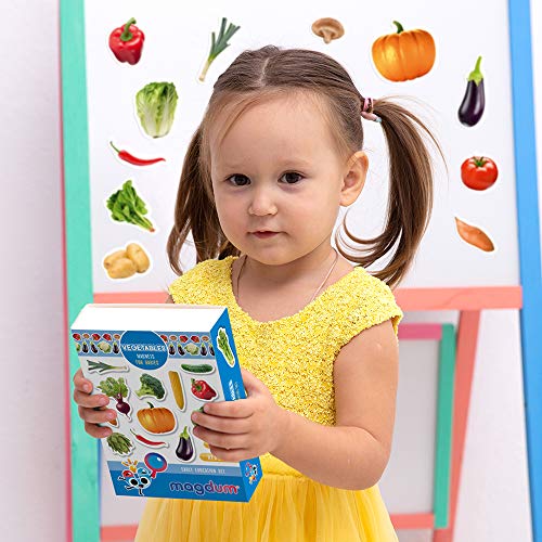 MAGDUM Verduras Imanes Foto Real Infantil para niños - Imanes Nevera Grandes - Juguetes EDUCATIVOS bebé 3 años - Imanes Pizarra magnética para Aprender - Teatro de imán para niños