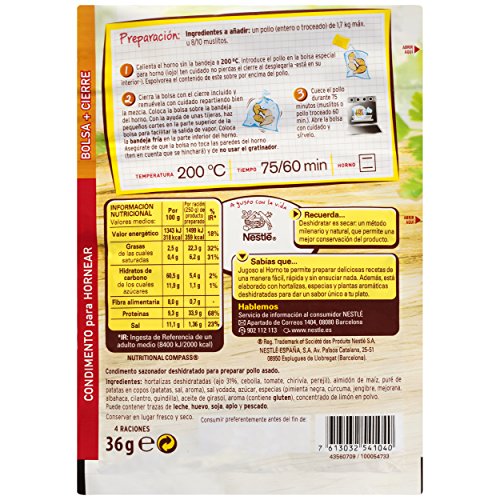 Maggi Jugoso al Horno a la Barbacoa - 1 Bolsa para Horno con Condimentos a la Barbacoa- Paquete de 16x36g - Total: 576g
