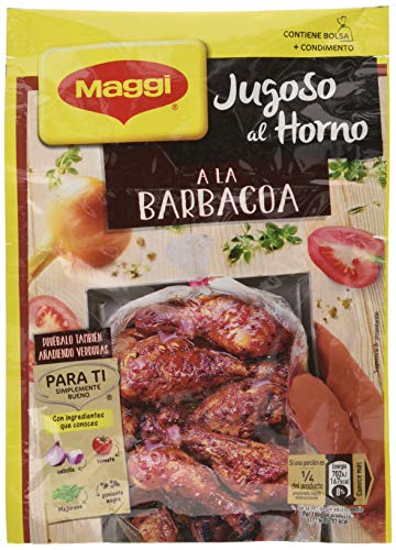 Maggi Jugoso al Horno a la Barbacoa - 1 Bolsa para Horno con Condimentos - Paquete de 16x30g - Total: 480g