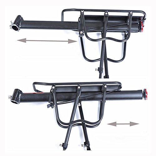 MAIKEHIGH Ajustable Carrier Trasera para Bicicleta portaequipajes Bicicleta Accesorios Soporte de Equipo Footstock Bicicleta Portador Estante con Reflector